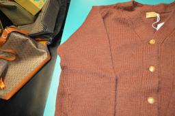 Wool hand knit by Nona Long brown sweater