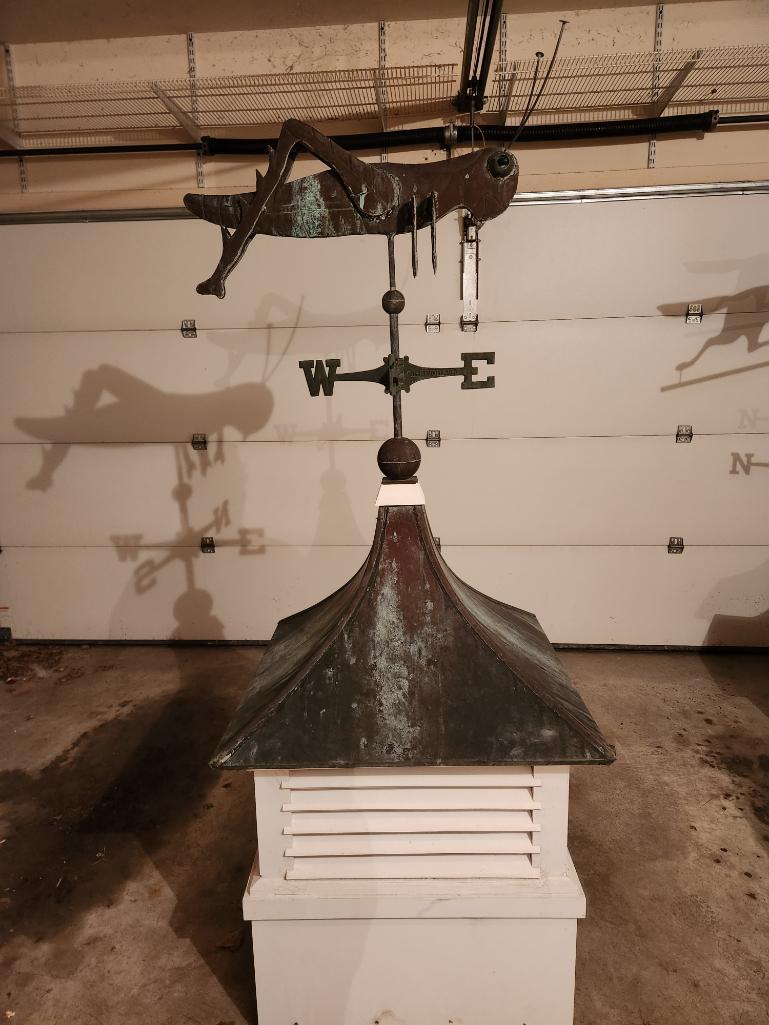 Grasshopper weathervane with cupola