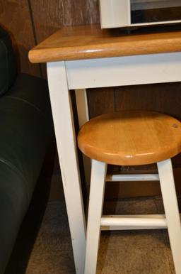 36 inch wide breakfast table with two mini barstools