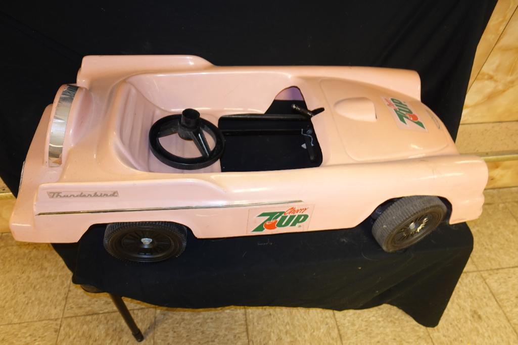 Plastic Bodied Cherry 7-UP Thunderbird Pedal Car