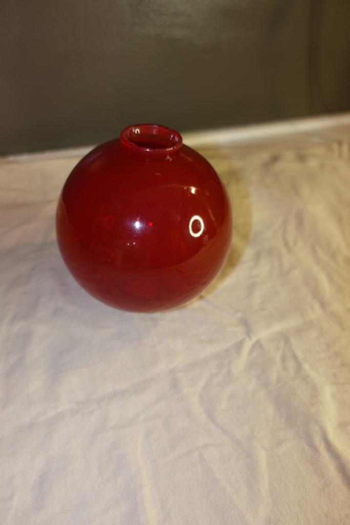 5 in. Tall Red Round Plain Lightning Rod Ball