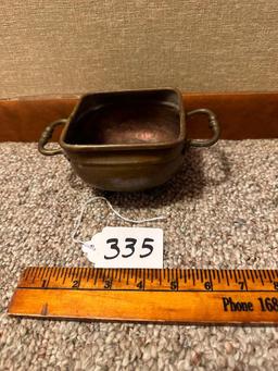 VINTAGE COPPER & BRASS FOOTED PLANTER