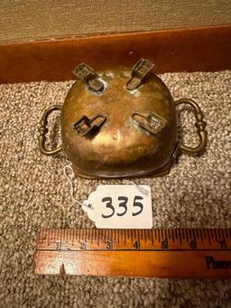 VINTAGE COPPER & BRASS FOOTED PLANTER