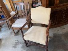 LOT OF 2 ANTIQUE CHAIRS, DAMAGE TO BOTTOM OF ROCKER