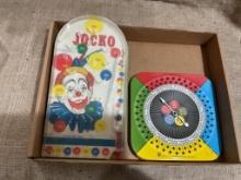 VINTAGE JOCKO PINBALL GAME BY WOLVERINE AND BINGO SPINER BY PRESSMAN TOY CO