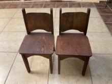 LOT OF 2 WOODEN CHILDS CHAIRS