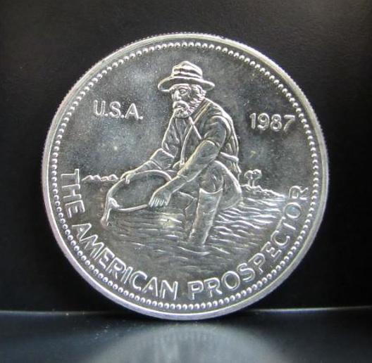 1987 THE AMERICAN PROSPECTOR ENGELHARD 1 TROY OZ. SILVER