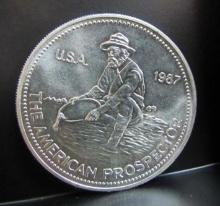 1987 THE AMERICAN PROSPECTOR ENGELHARD 1 TROY OZ. SILVER