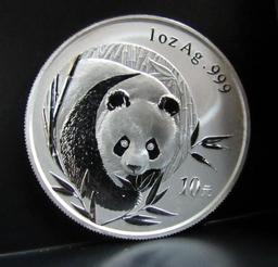 2003 CHINA PANDA 10 YUAN 1 OZ. FINE SILVER 999