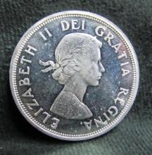 1964 CANADA QUEEN ELIZABETH II QUEBEC CHARLOTTETOWN SILVER DOLLAR