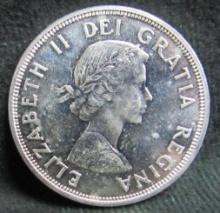 1964 CANADA QUEEN ELIZABETH II QUEBEC CHARLOTTETOWN SILVER DOLLAR