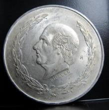 1953 FIVE PESOS HIDALGO SILVER COIN
