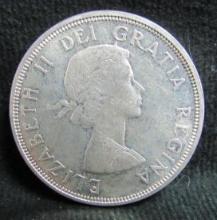 1964 CANADA QUEEN ELIZABETH II QUEBEC CHARLOTTETOWN SILVER DOLLAR
