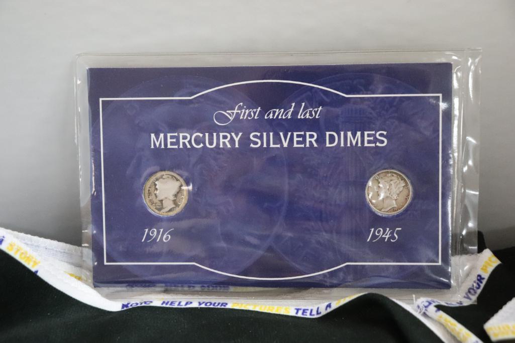 1916 and 1945 First And Last Mercury Silver Dimes