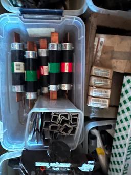 (10) Plastic Containers of nuts, bolts, fuses, etc.