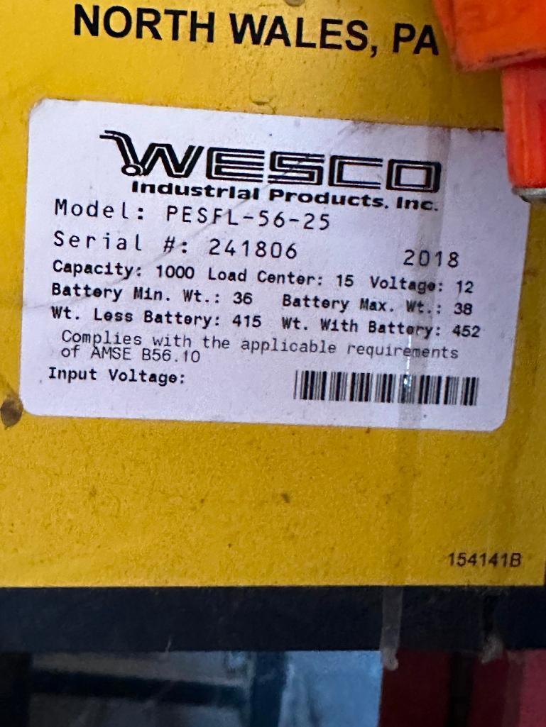 Wesco Model EESFL-56-25 Power Lift Stacker