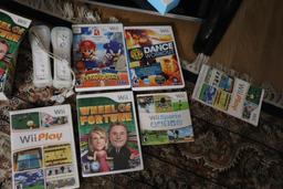 Wii Game Console With Games and Remotes