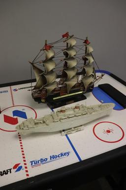 (2) Ship Models One Plastic one Wood