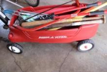 Radio Flyer Wagon With Baseball Bats, etc.