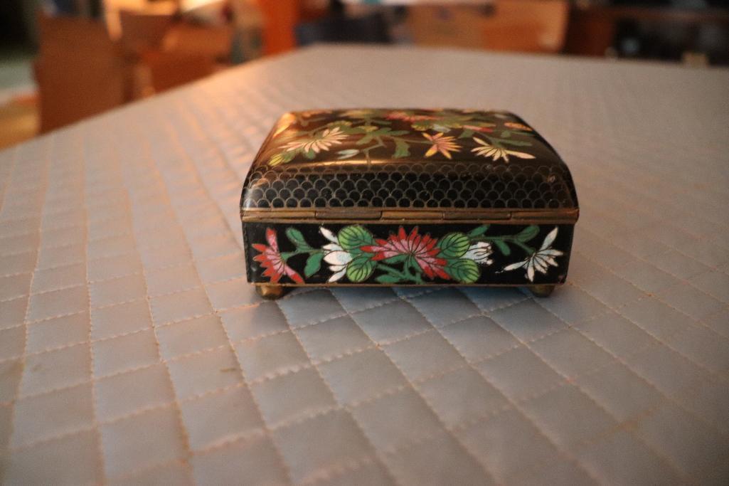 Vintage Cloisonne Metal Jewelry Boxes Made In China