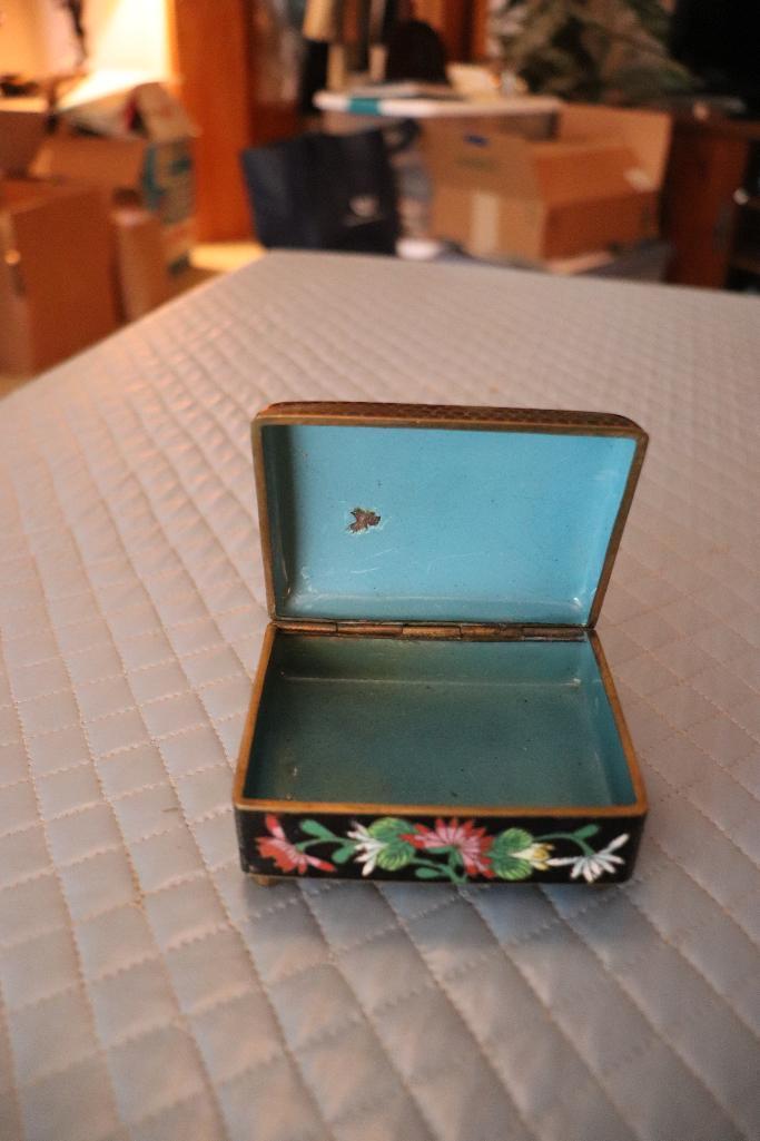 Vintage Cloisonne Metal Jewelry Boxes Made In China