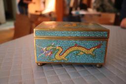 Vintage Cloisonne Metal Jewelry Boxes Made In China