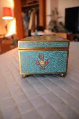 Vintage Cloisonne Metal Jewelry Boxes Made In China