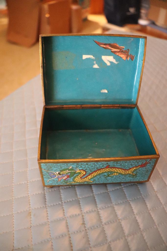 Vintage Cloisonne Metal Jewelry Boxes Made In China