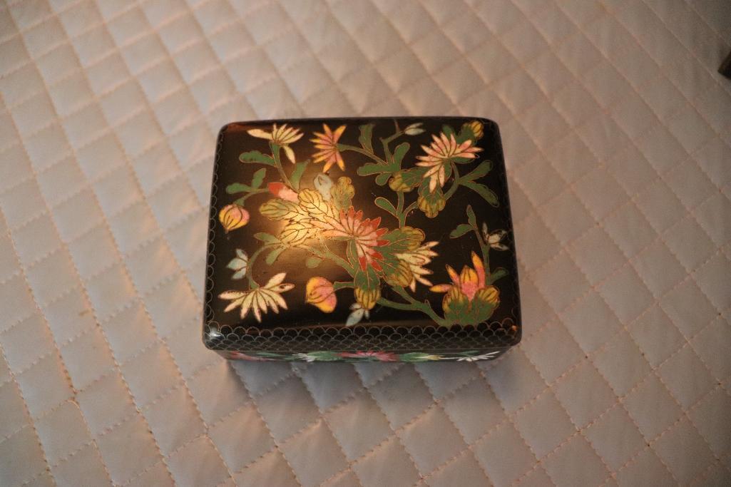 Vintage Cloisonne Metal Jewelry Boxes Made In China