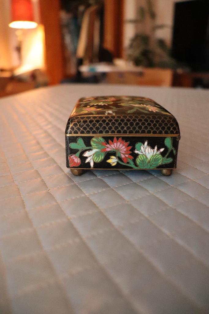 Vintage Cloisonne Metal Jewelry Boxes Made In China