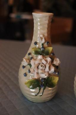 Vintage Majolica Vases Made In Germany 6 in. Tall