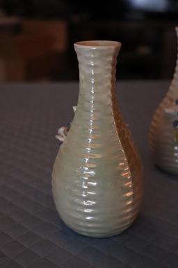 Vintage Majolica Vases Made In Germany 6 in. Tall