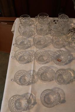 Large quantity of Fostoria American Pattern Glassware