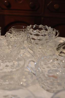 Large quantity of Fostoria American Pattern Glassware