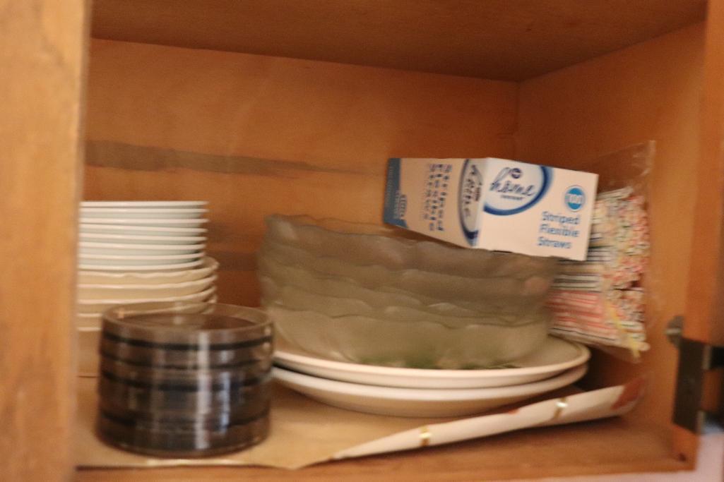 Contents of cabinets including Corelle wear and totally today China set