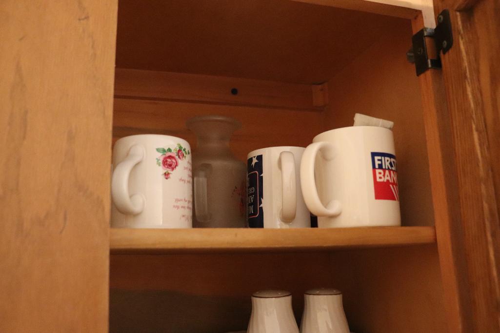 Contents of cabinets including Corelle wear and totally today China set