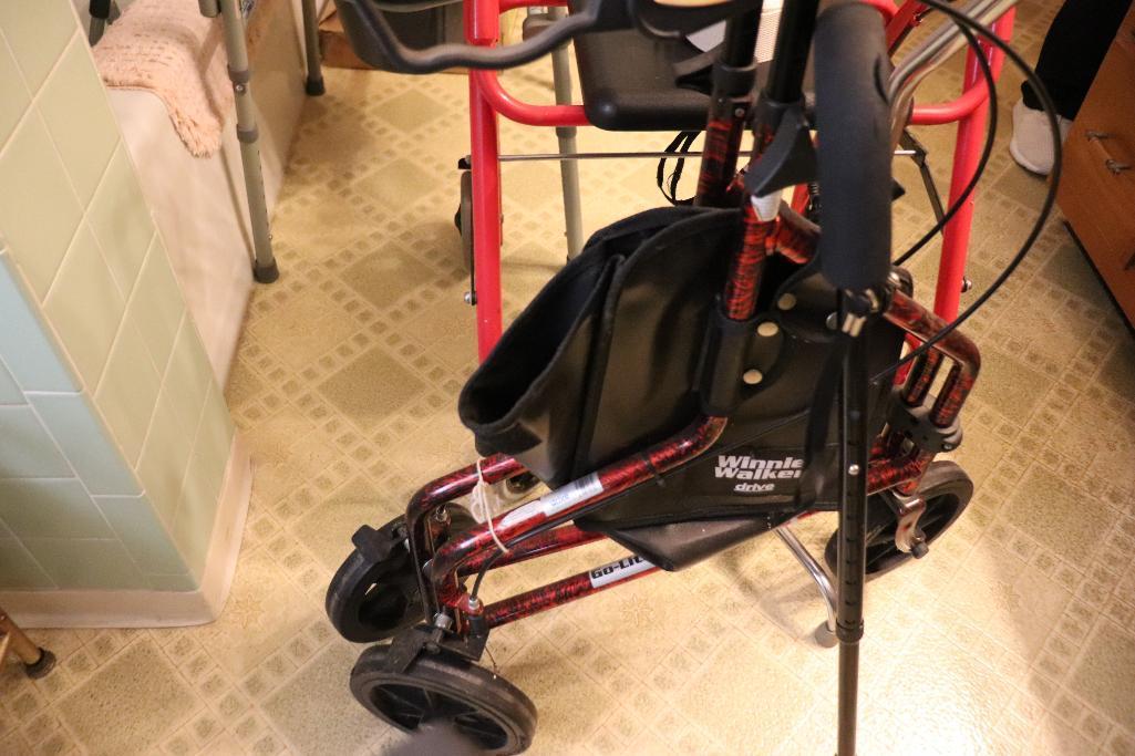 Handicap Equipment Including 4 Wheel Walkers, Shower Chair, Commode, Canes, Nebulizer, etc.