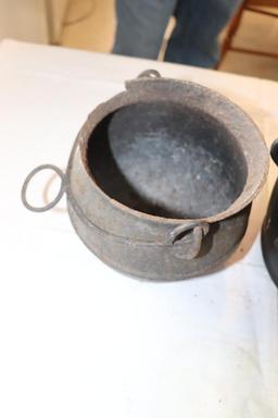 (2) Cast Iron kettles