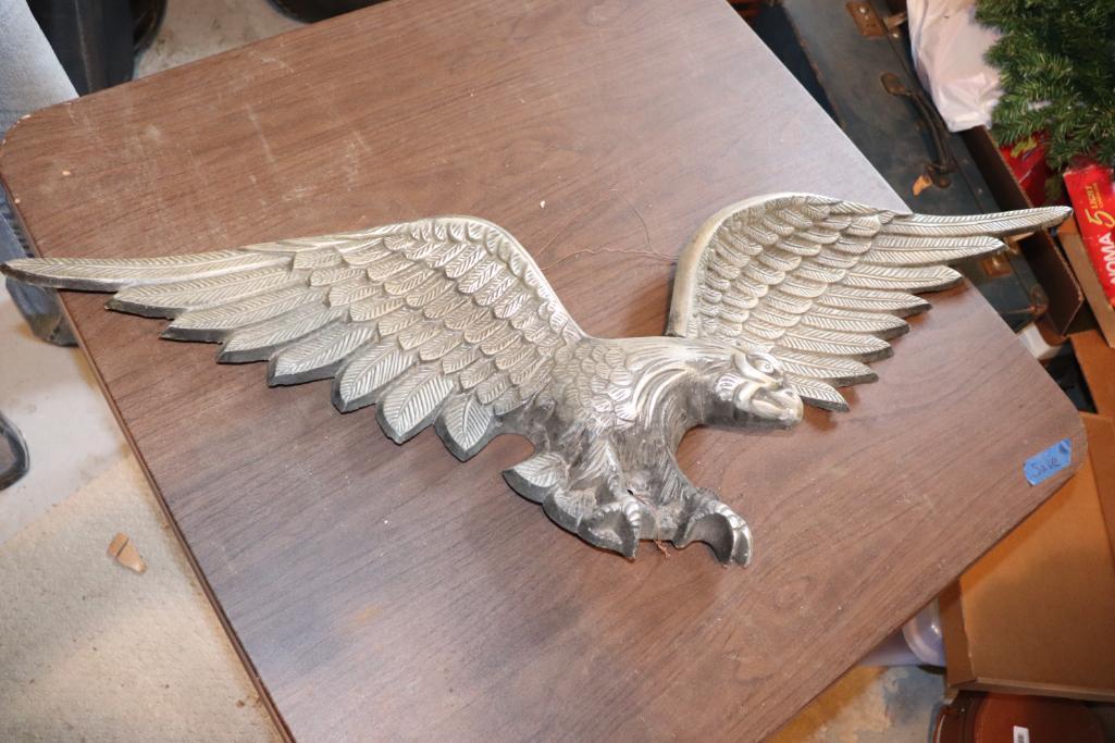 Cast aluminum eagle hanging 40 in. wide