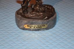 Vintage Bronze Statue By C.M. Russell (Bronco Twister)