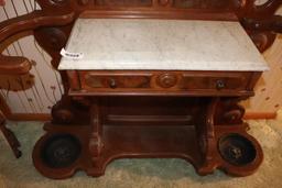 Antique Victorian Walnut Hall Tree