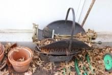 Flower Pots, Cast Iron Grill, etc.