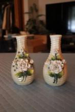 Vintage Majolica Vases Made In Germany 6 inches Tall