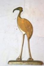 Vintage solid brass bird door stop