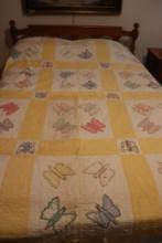 Vintage butterfly quilt 66 inches by 82 inches