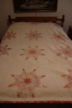 Vintage 8 point star quilt 63 inches by 80 inches