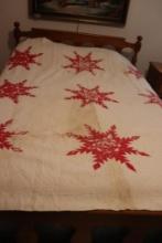 Vintage snow flake quilt 66 in. x 80 in.