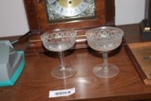 (10) Vintage Etched Crystal Goblets