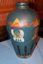 Vintage Native American Vase 20in. Tall Hand Painted