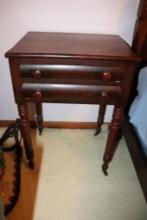 16x21x30in. Tall Antique 2 Drawer End Table